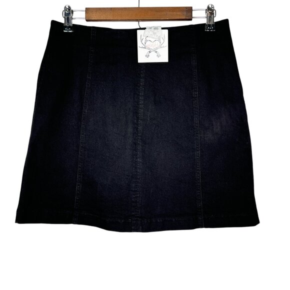 Parker Dresses & Skirts - NWT Parker Womens Black Back Zip Denim Mini Stretch Skirt Size Large